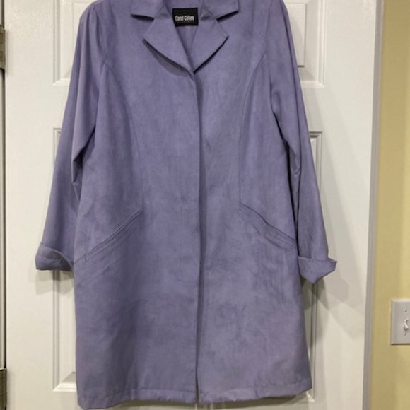 Suede Long Dress Coat - Picture 1 of 4
